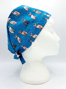 Sphynx on Blue Scrub Hat Cap