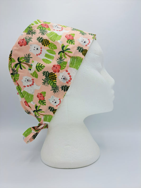 Hula Samoyeds Scrub Hat Cap