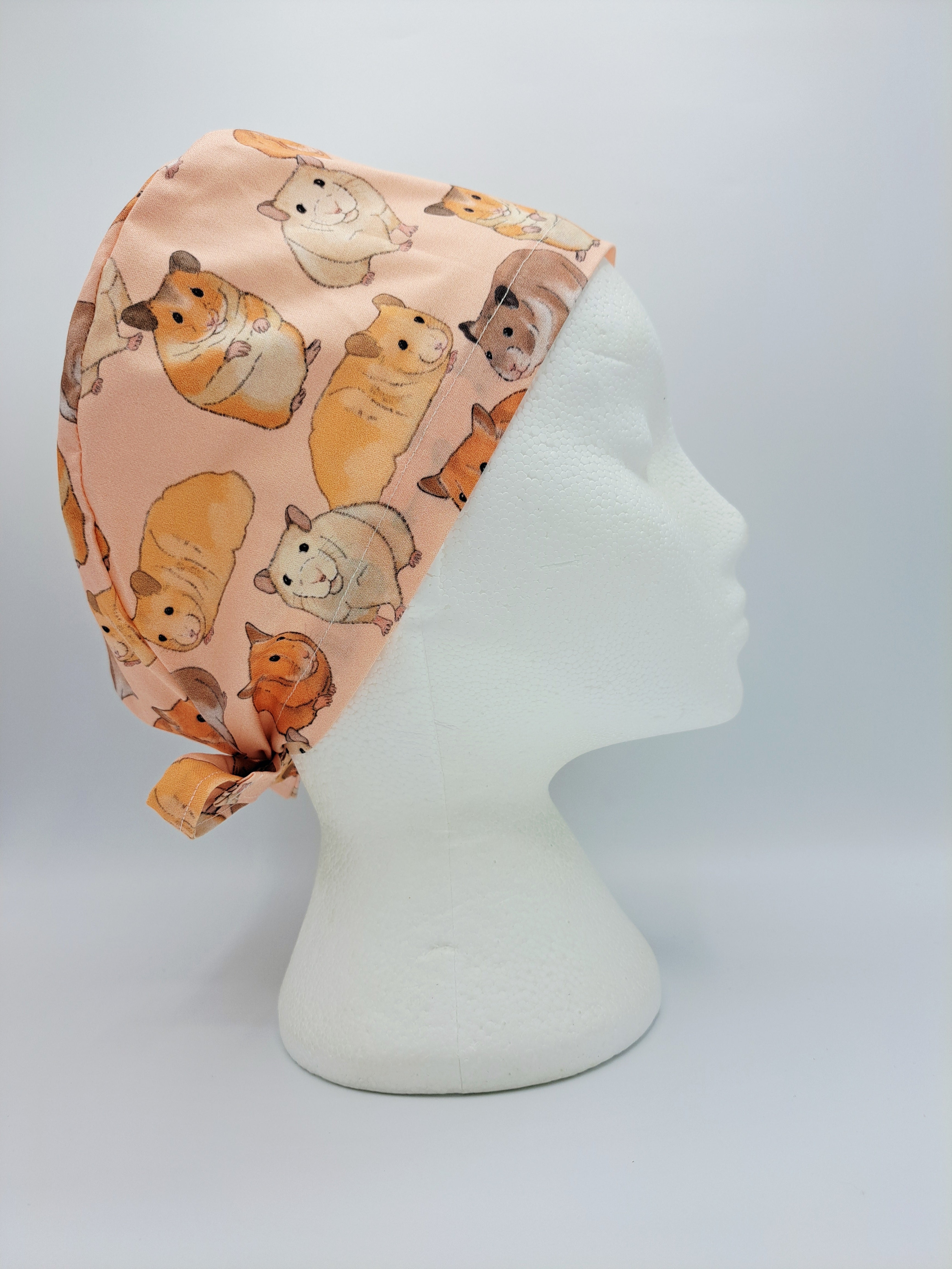 Hamsters on Peach Scrub Hat Cap