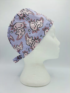 Axolotyls on Lavender Scrub Hat Cap