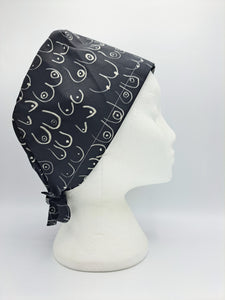 Boobs on Black Scrub Hat Cap