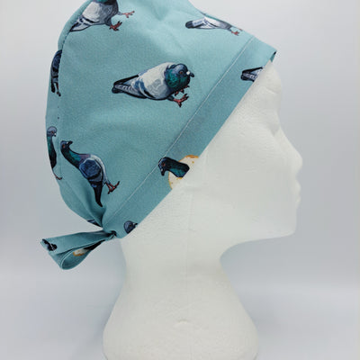 Pigeons on Green Scrub Hat Cap