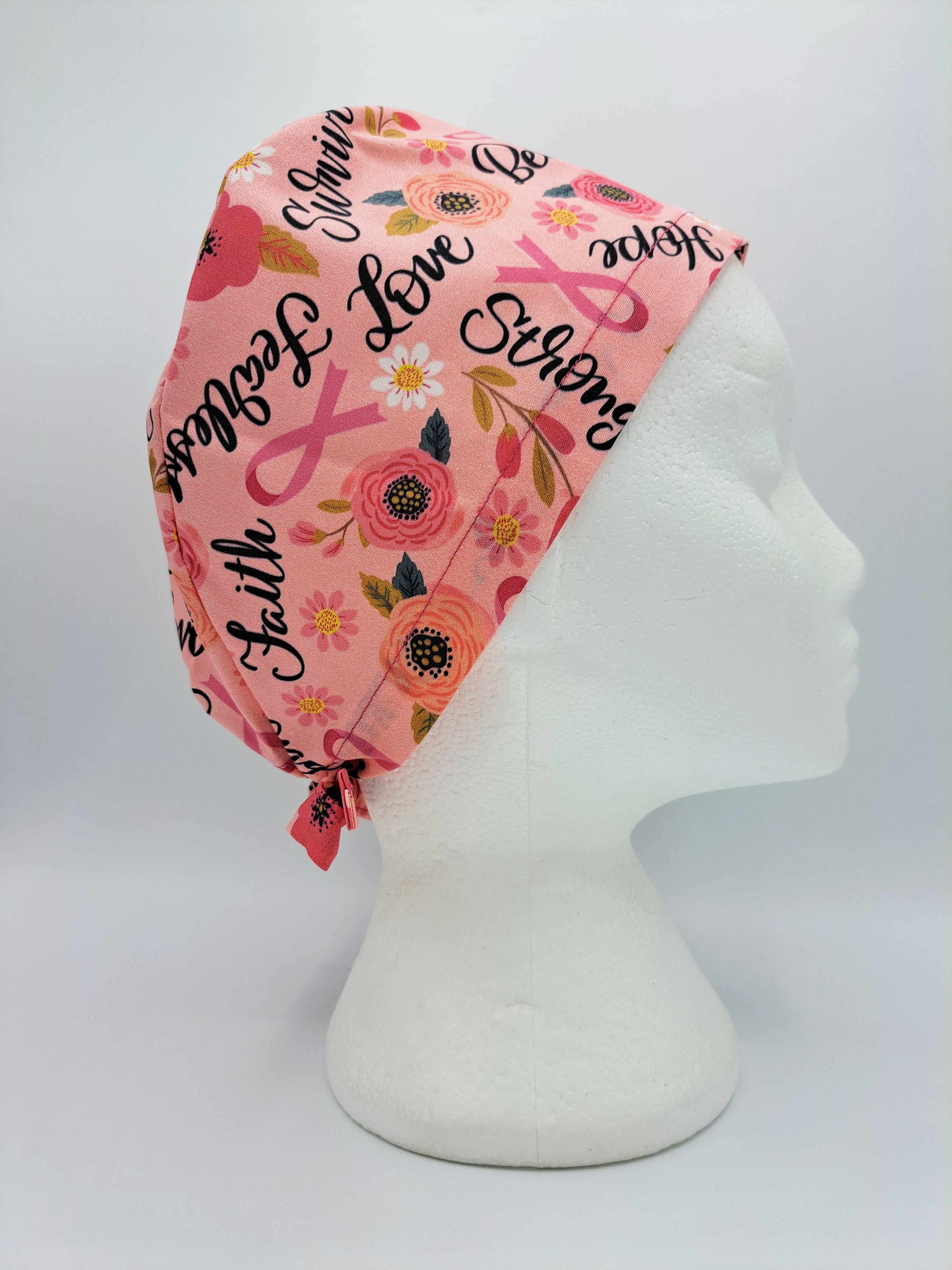 Breast Cancer Awareness Scrub Hat Cap