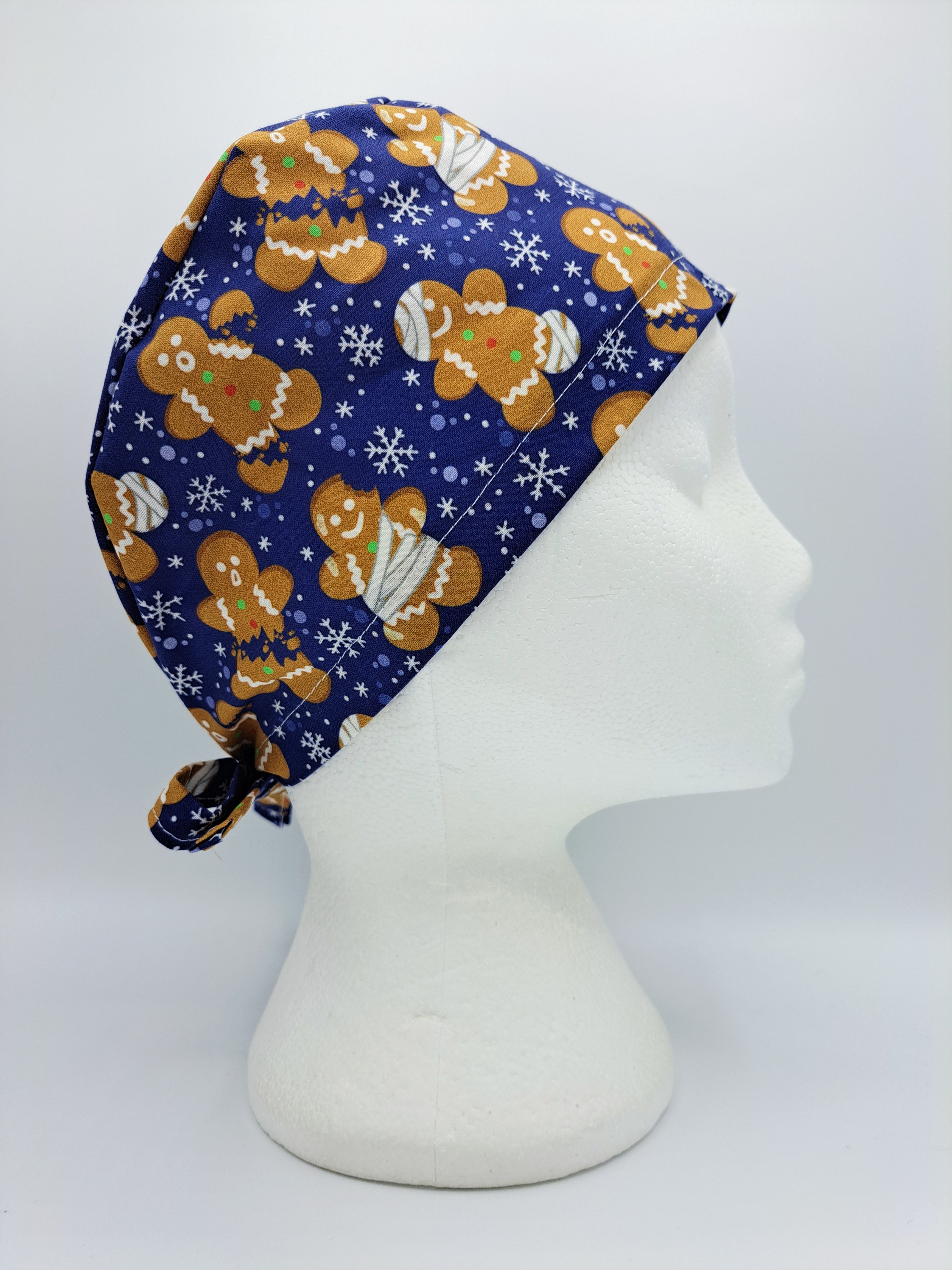 Fractured Gingerbread Christmas Scrub Hat Cap