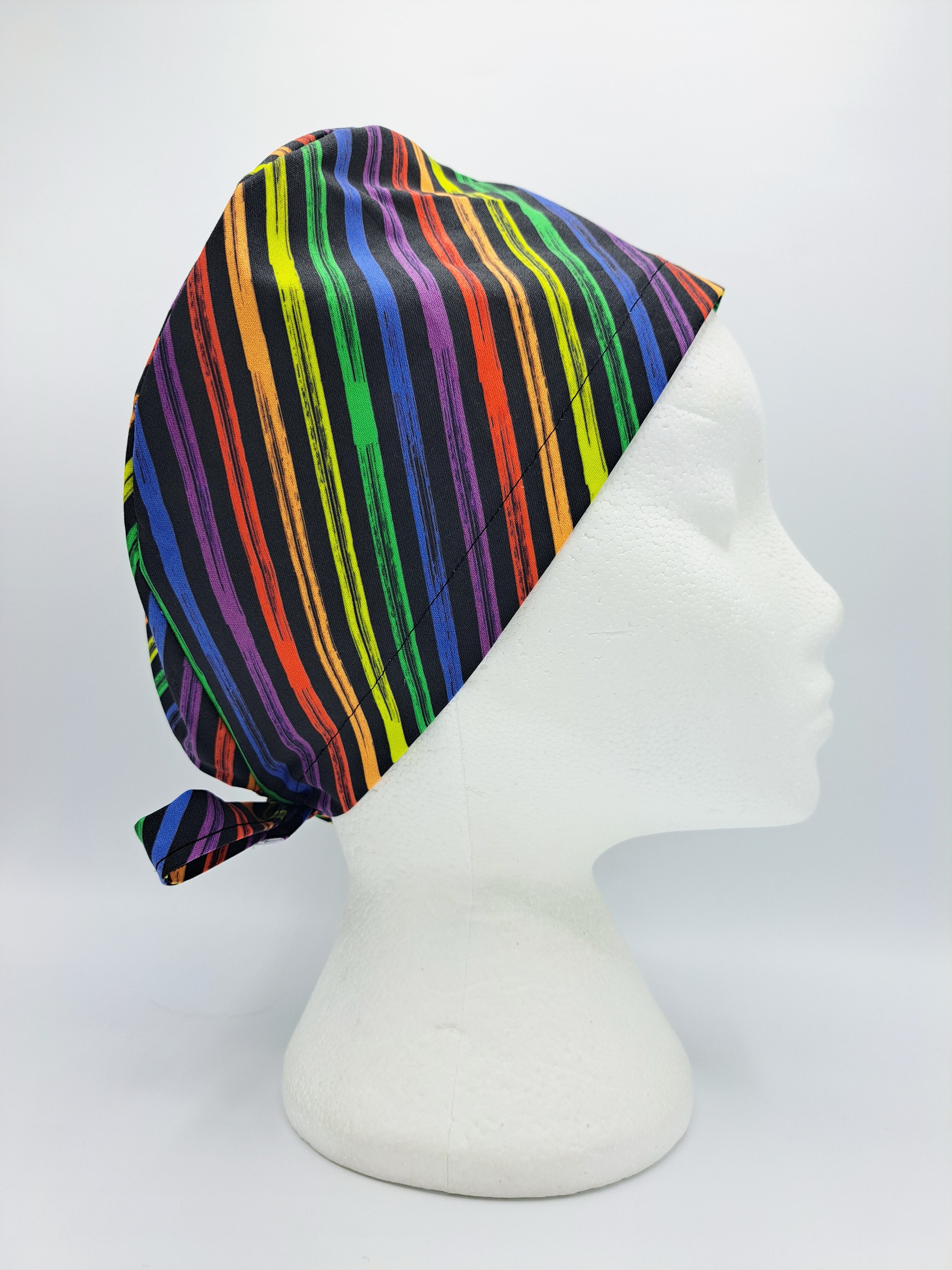 Rainbow Stripes Scrub Hat Cap