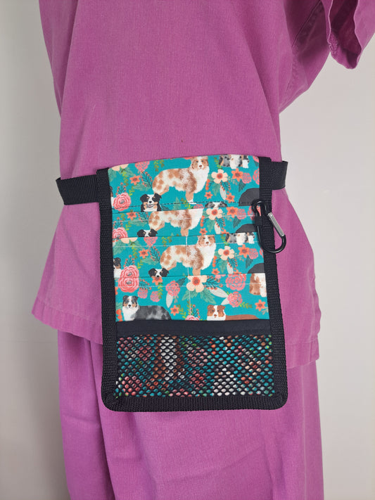Australian Shepherds on Green Nurse Pocket Organiser