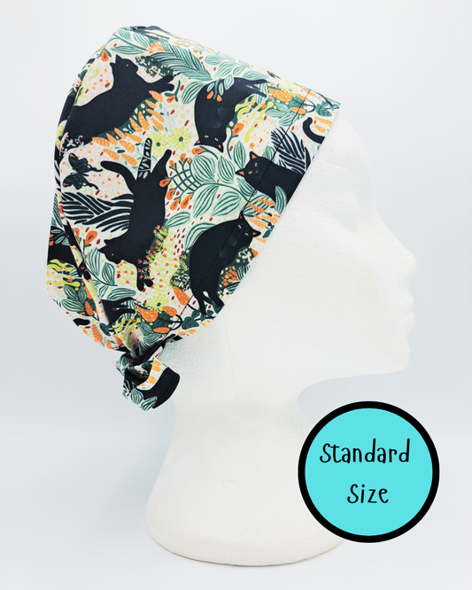 Black cats and Butterflies Scrub Hat Cap