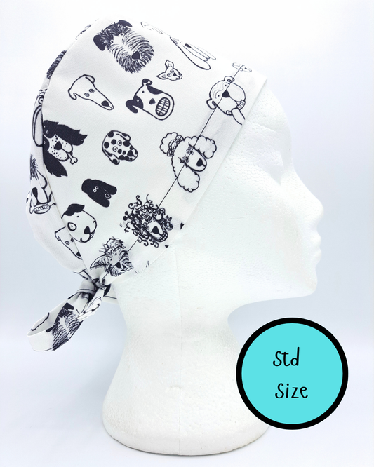 Cartoon Dogs Scrub Hat Cap