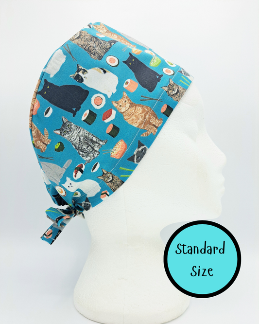Cats and Sushi Scrub Hat Cap