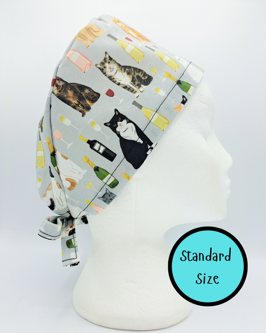 Cats and Wine Scrub Hat Cap