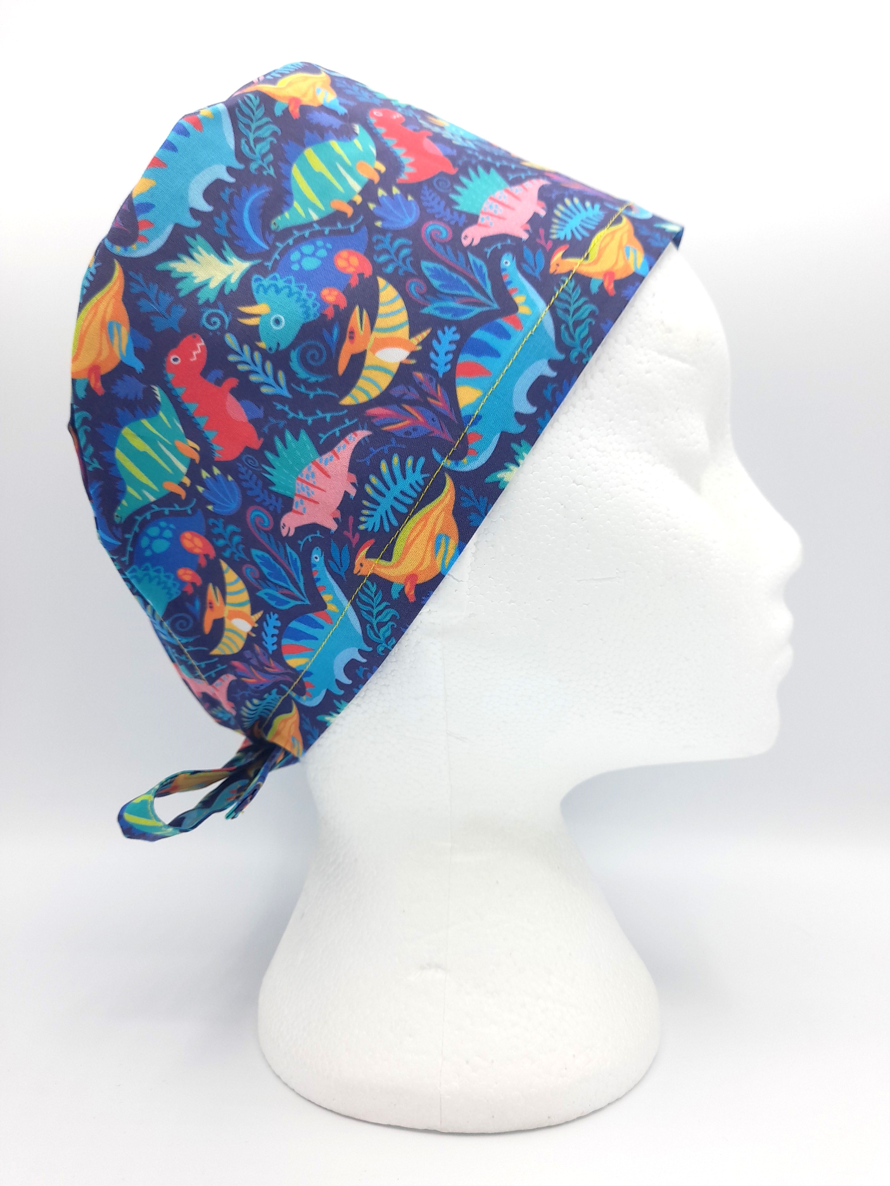 Colourful Dinosaurs Scrub Hat Cap