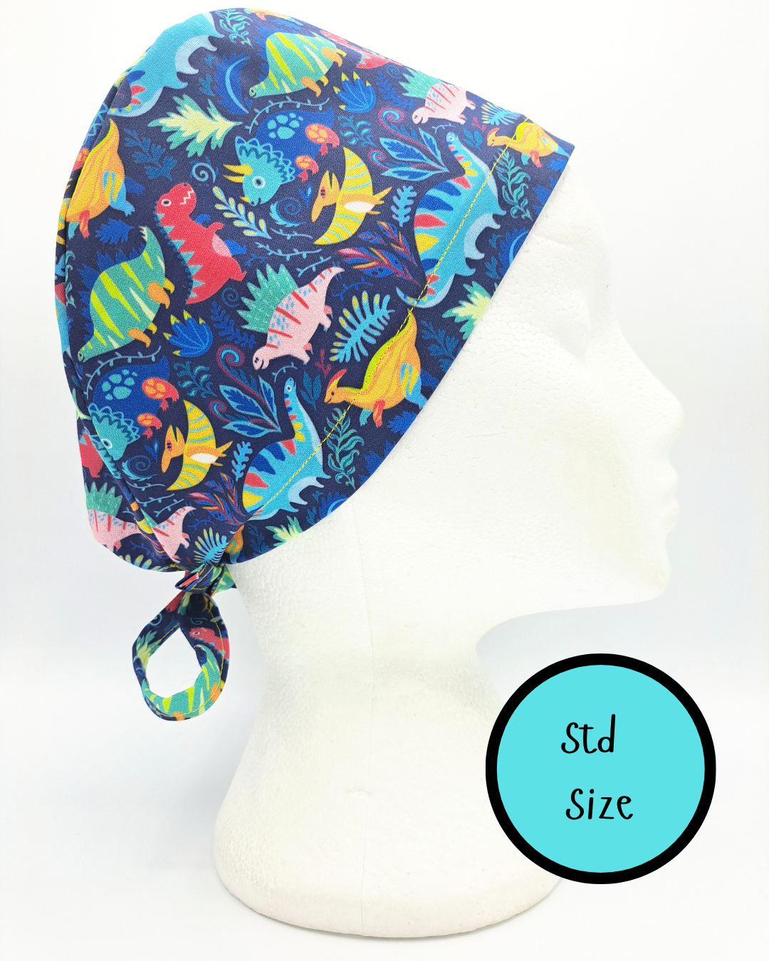 Colourful Dinosaurs Scrub Hat Cap