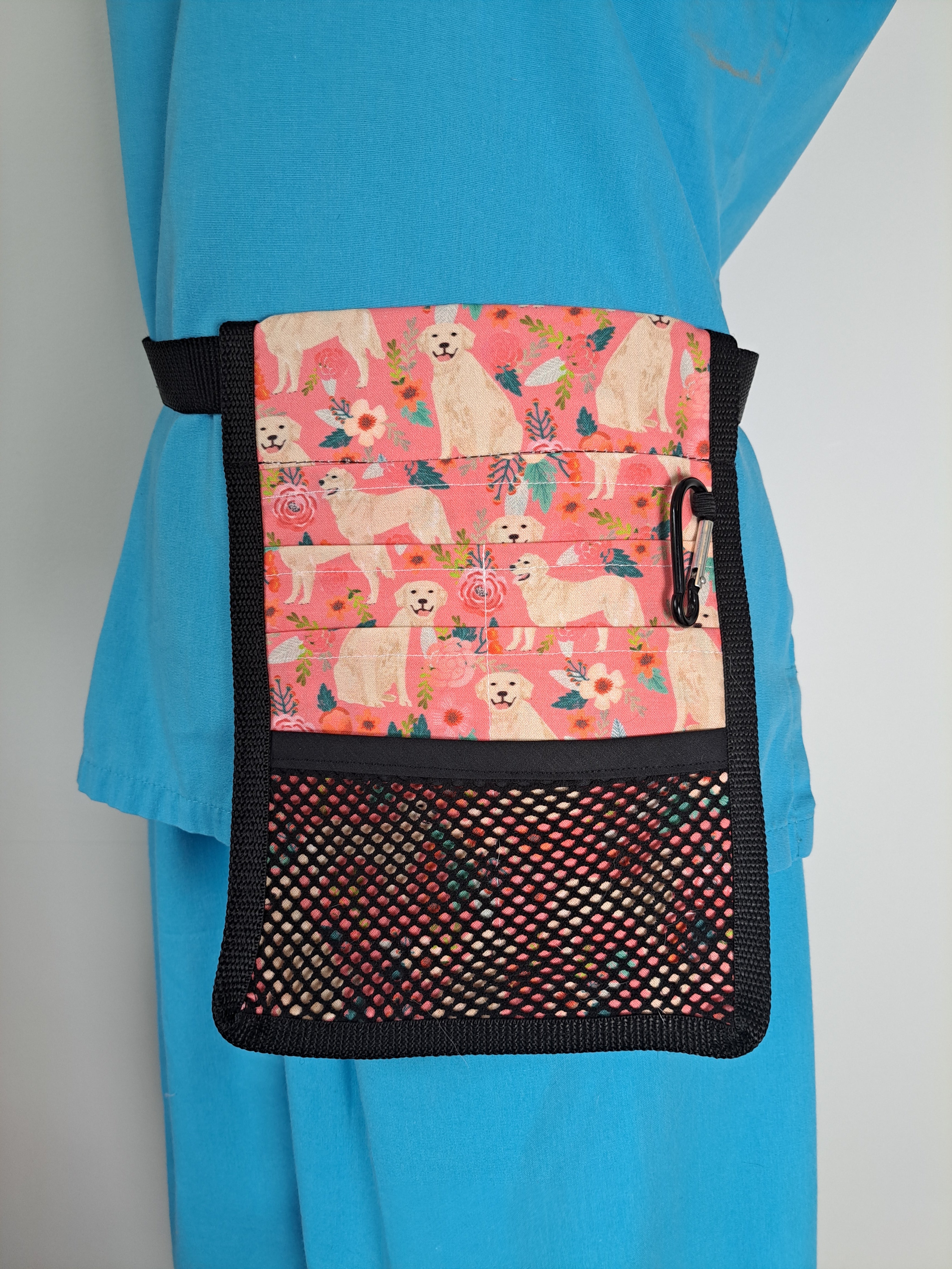 Golden Retrievers on Pink Nurse Pocket Organiser