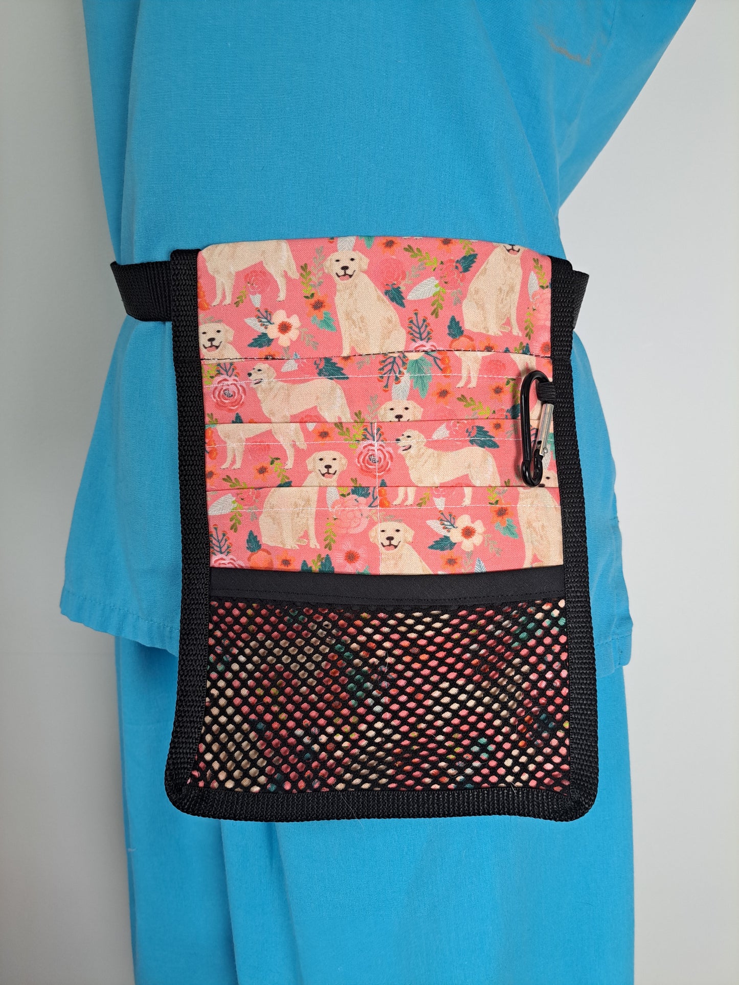 Golden Retrievers on Pink Nurse Pocket Organiser