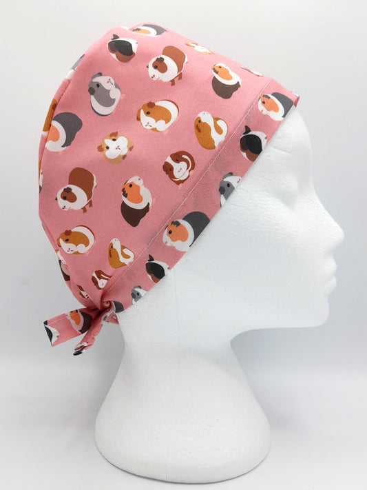 Guinea Pigs on Pink Scrub Hat Cap