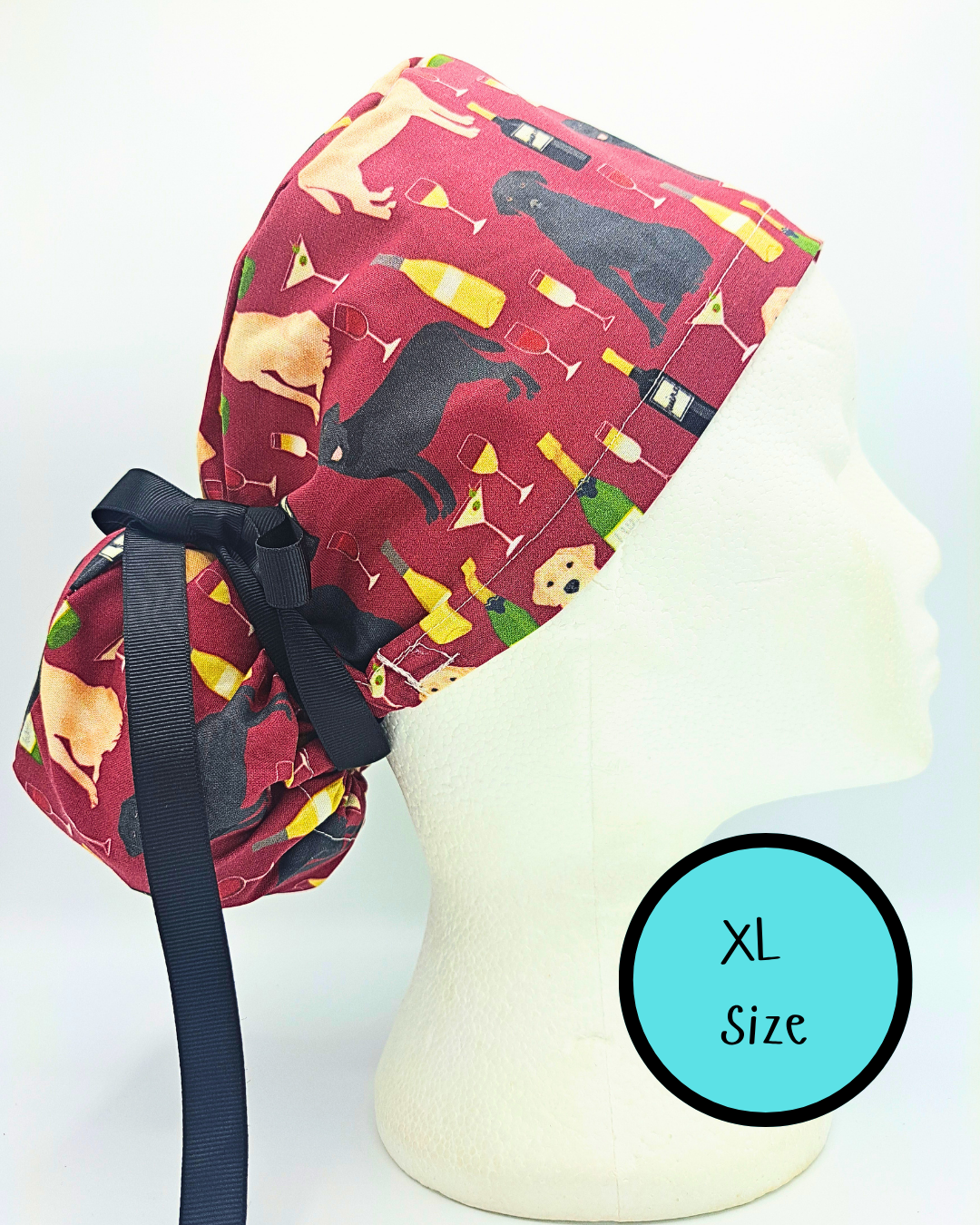 Labradors and Wine Scrub Hat Cap