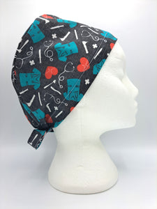 Nurses and Stethoscopes on Grey Scrub Hat