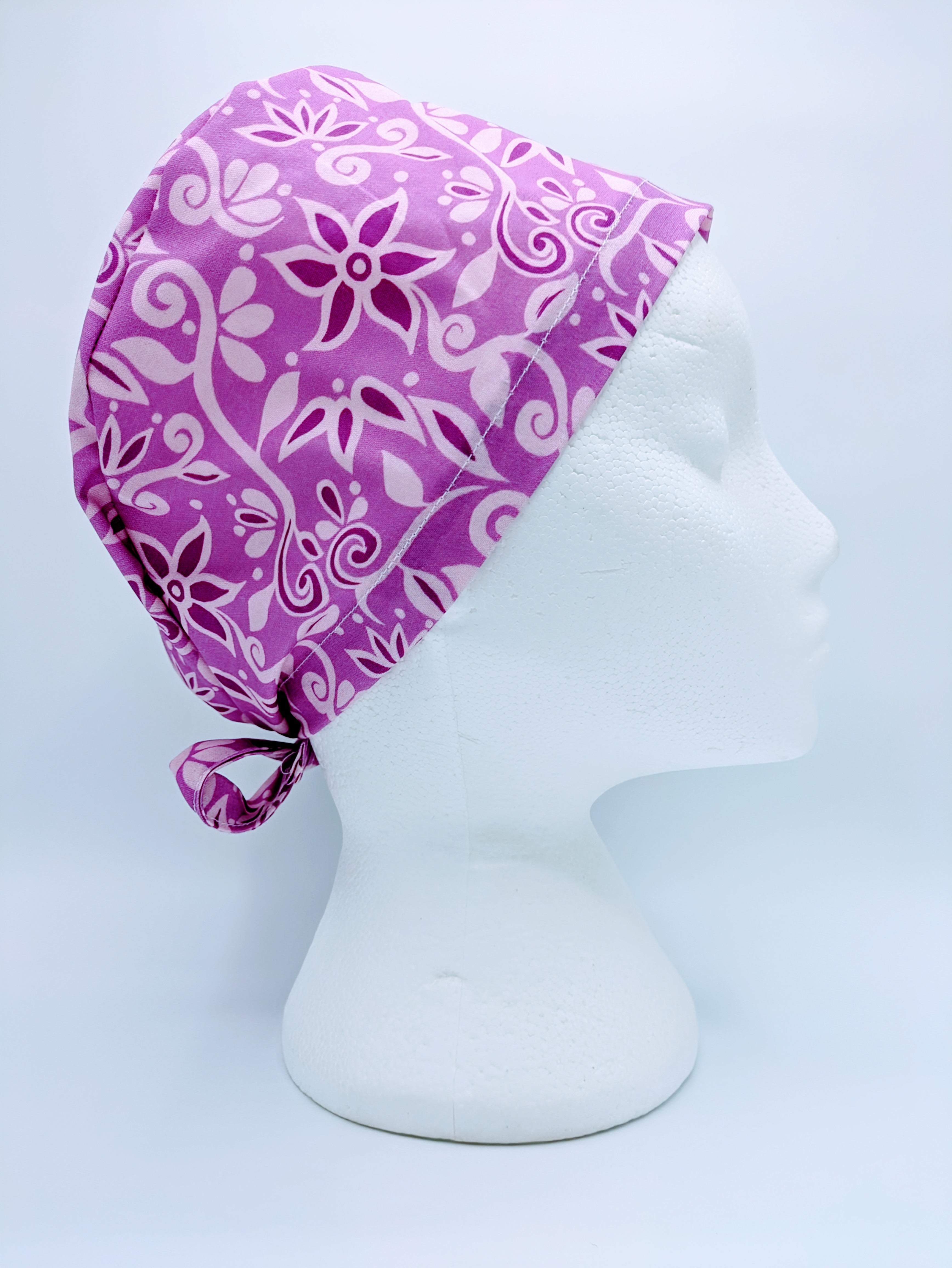 Purple Flowers Scrub Hat