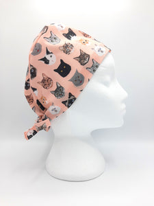 Peach cat faces Scrub Hat
