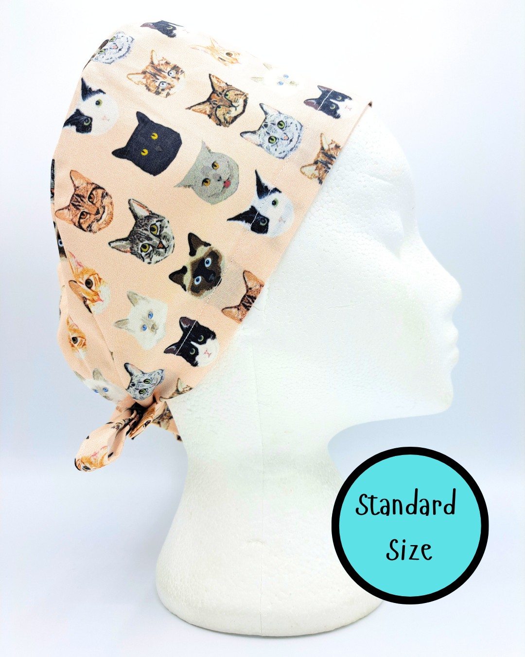 Peach cat faces Scrub Hat