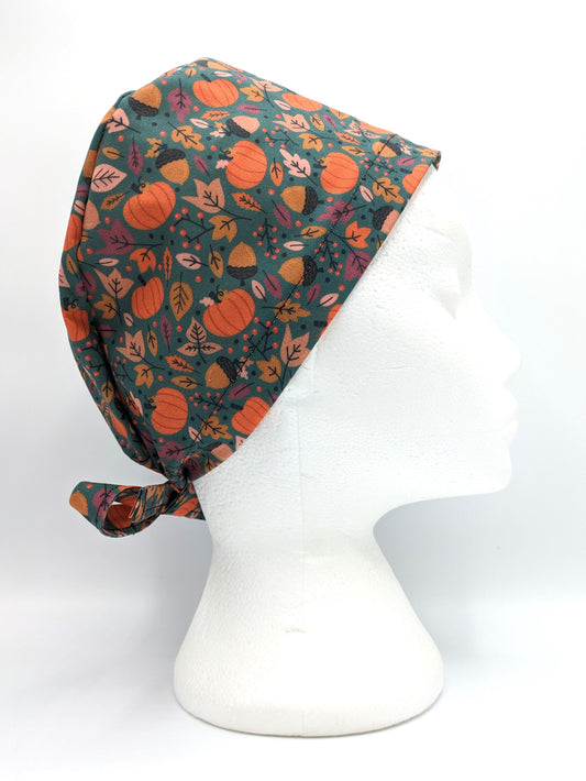 Pumpkins and Leaves Scrub Hat