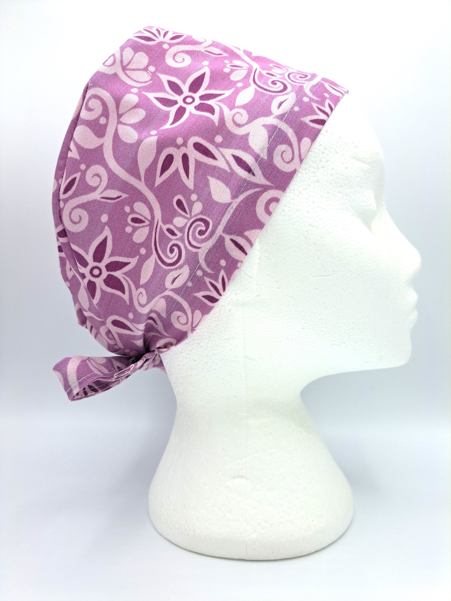 Purple Flowers Scrub Hat