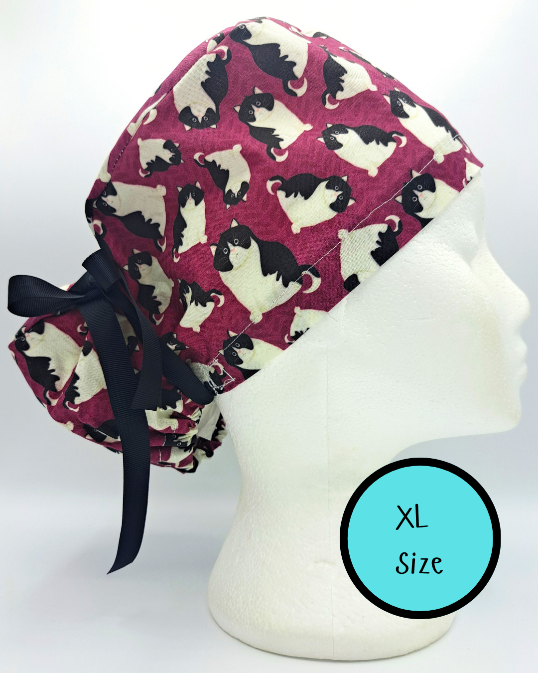 Raspberry Cats Scrub Hat
