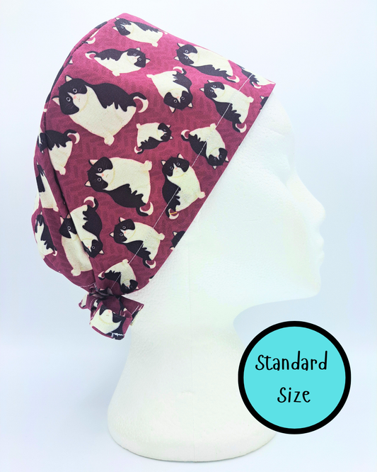 Raspberry Cats Scrub Hat