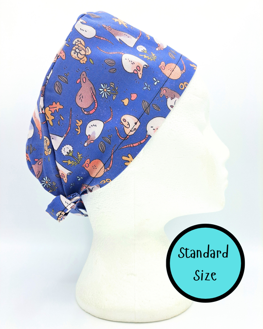 Rats on Purple Scrub Hat Cap