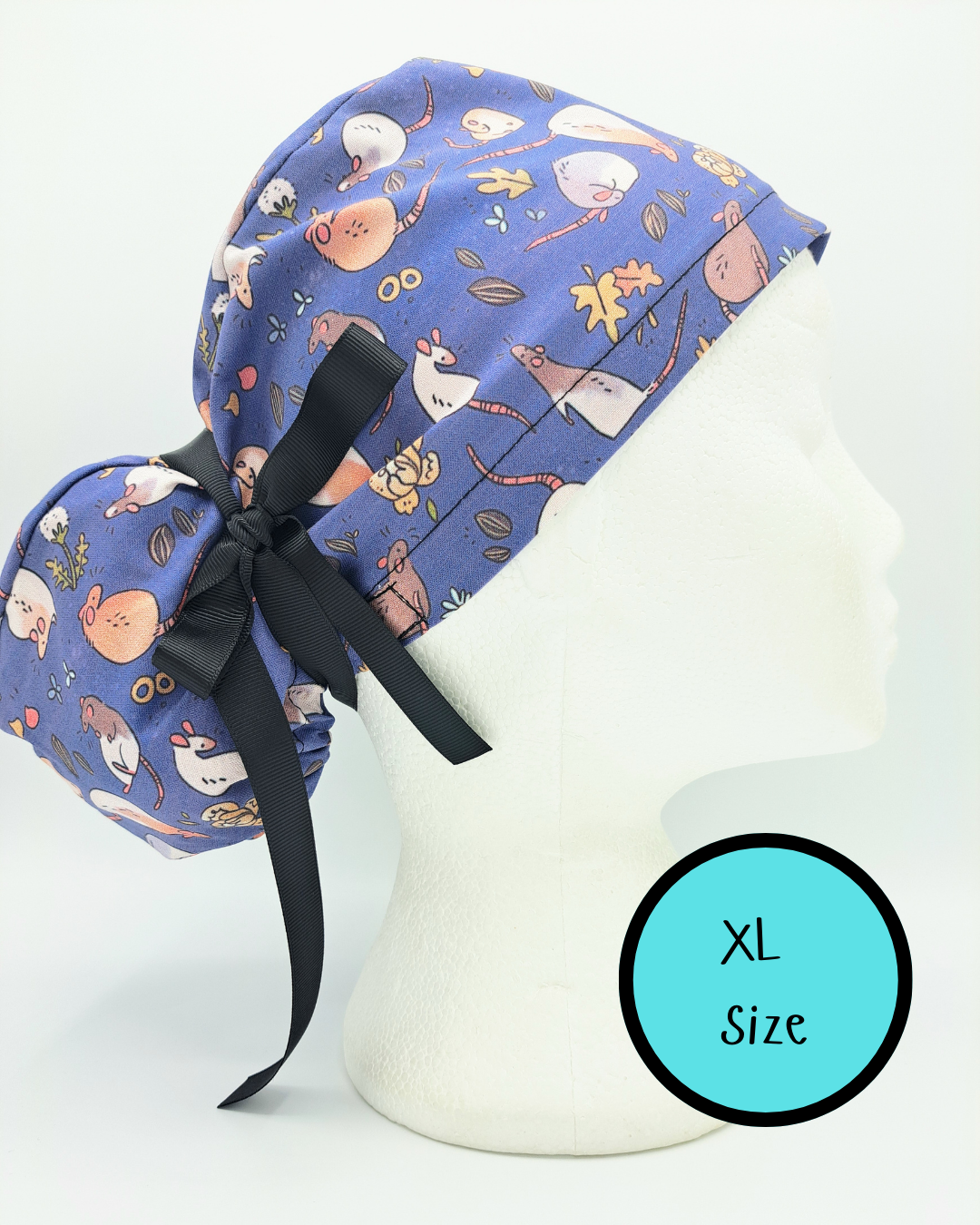 Rats on Purple Scrub Hat Cap