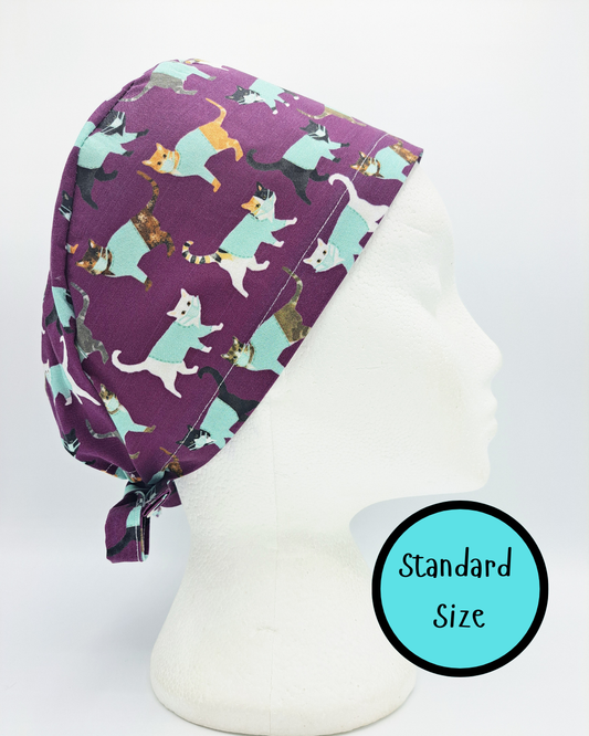 Theatre Cat Purple Scrub Hat