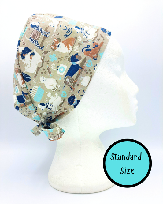 Vets and Pets Brown and Turquoise Scrub Hat