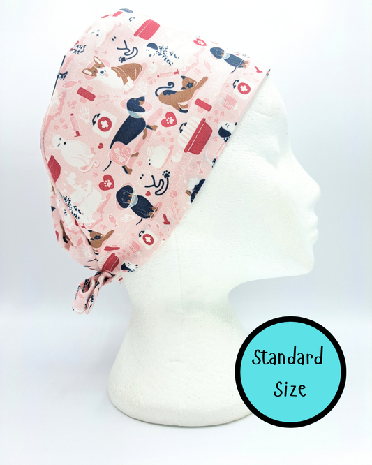 Vets and Pets Pink Scrub Hat Cap