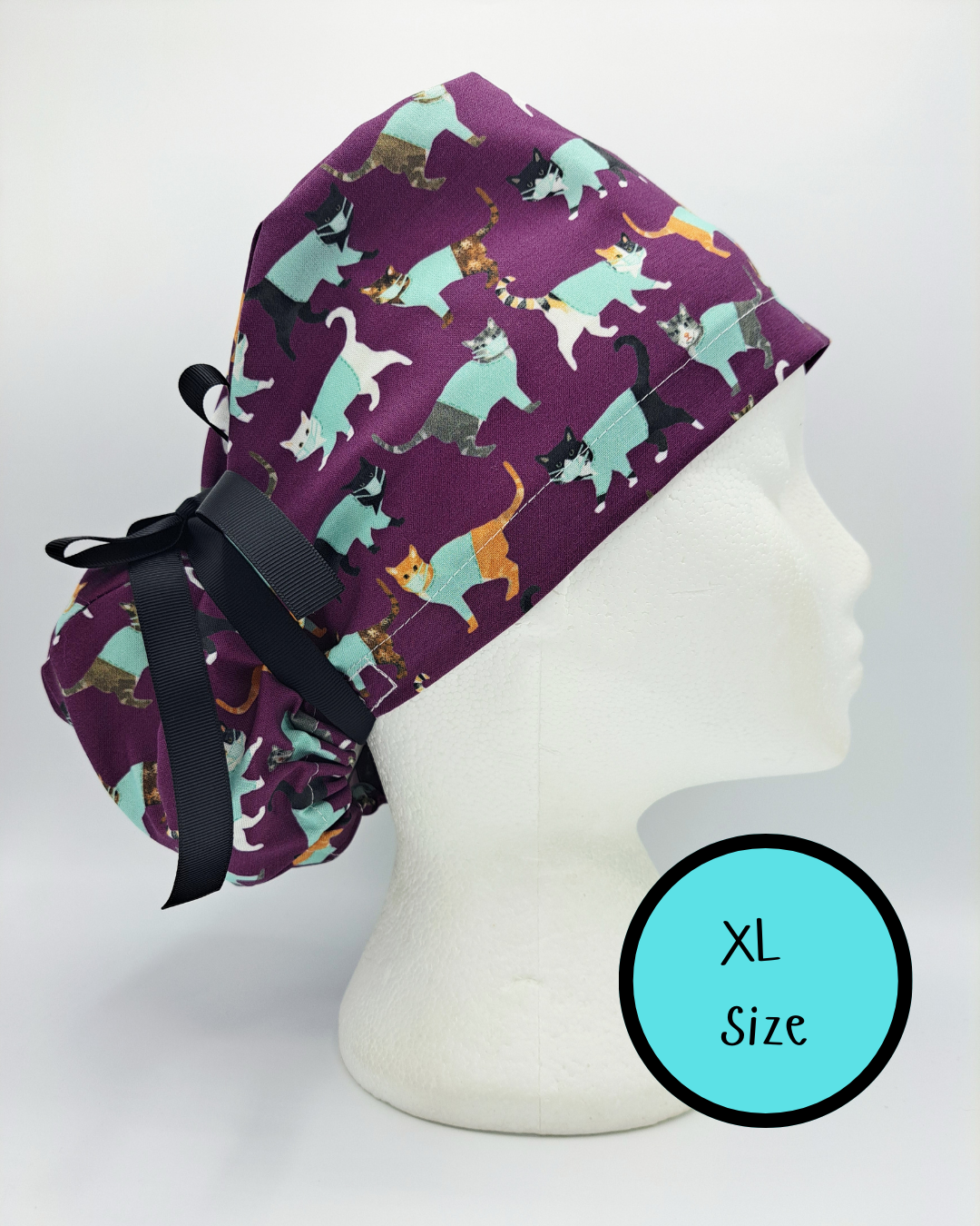 Theatre Cat Purple Scrub Hat