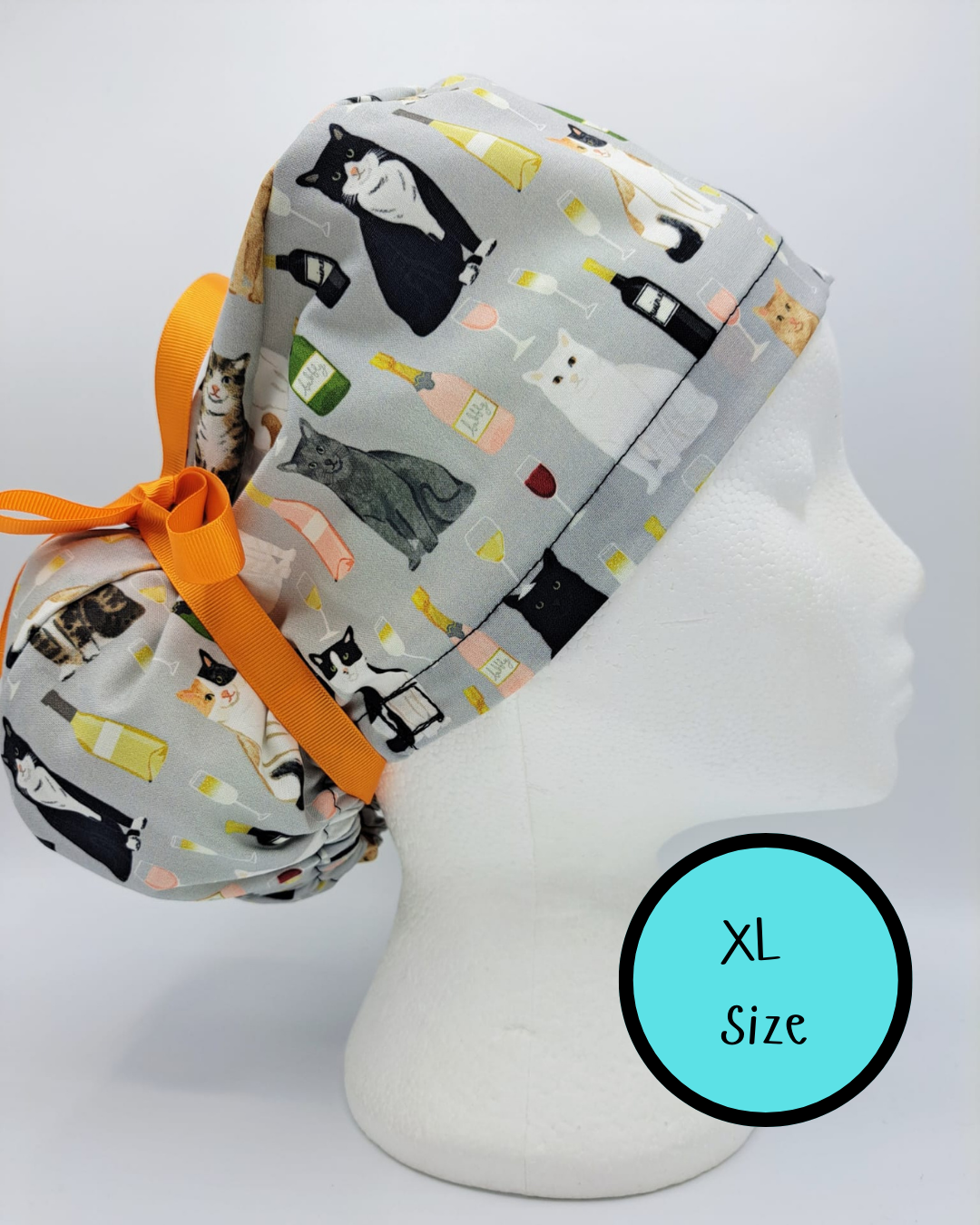 Cats and Wine Scrub Hat Cap