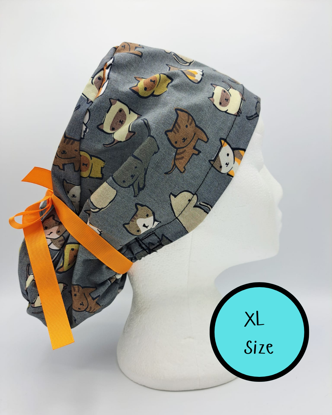 Charcoal Cats Scrub Hat Cap