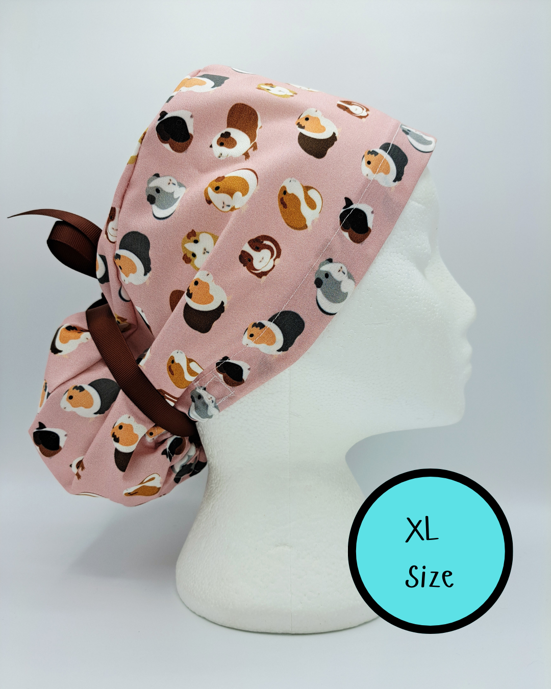 Guinea Pigs on Pink Scrub Hat Cap