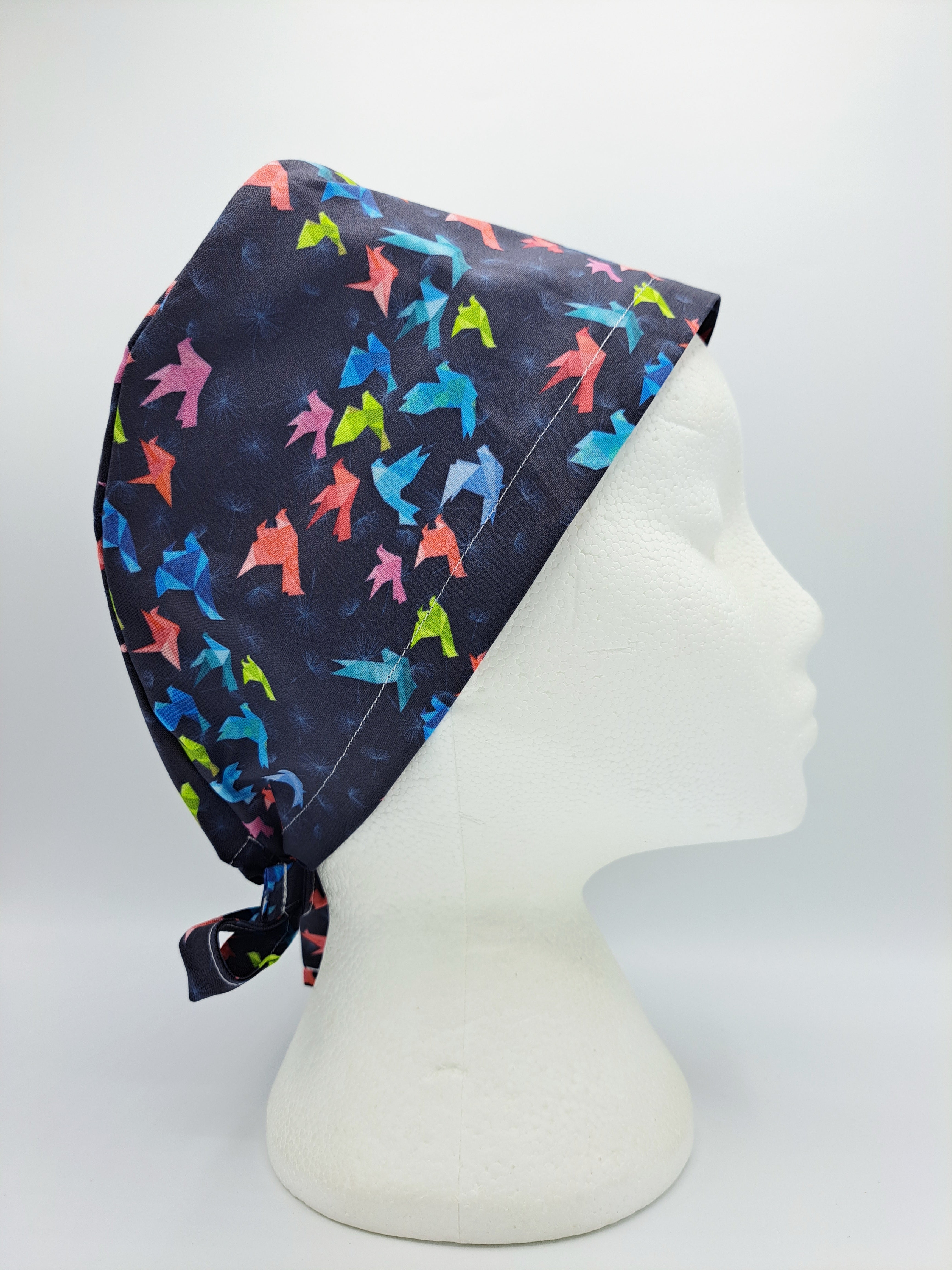 Origami Birds Scrub Hat Cap