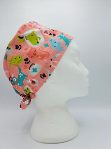 Pets at the Vets on Coral Scrub Hat Cap