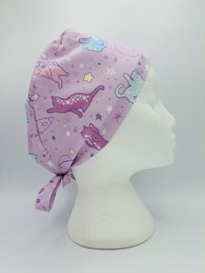 Space Cats on Purple Scrub Hat Cap