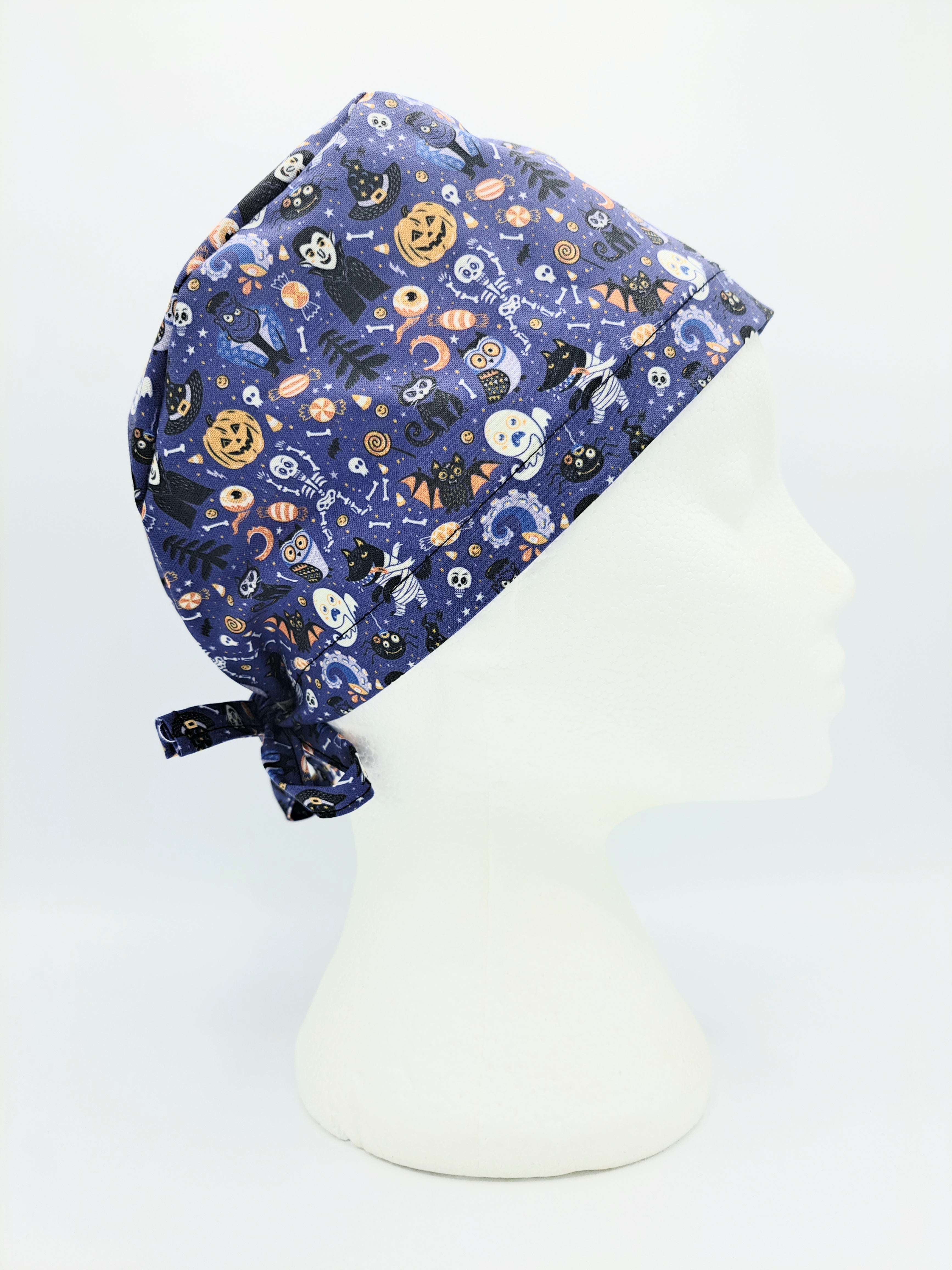Spooky Purple Scrub Hat Cap