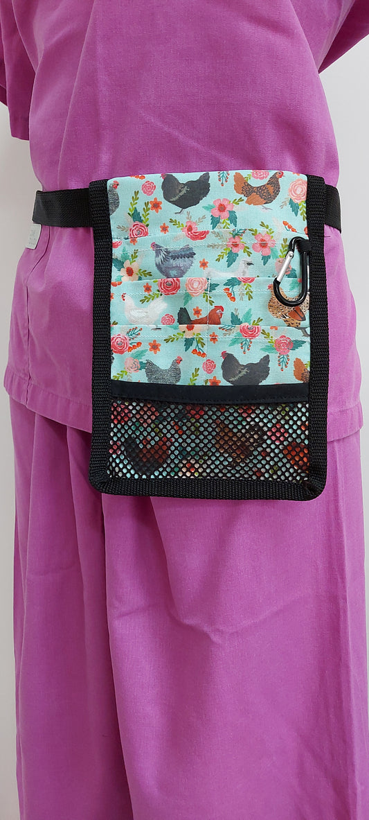 Floral Chickens Nurse Pocket Organiser