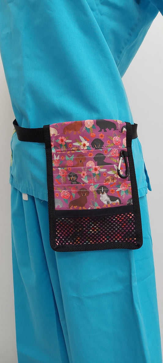 Floral Dachshunds Nurse Pocket Organiser