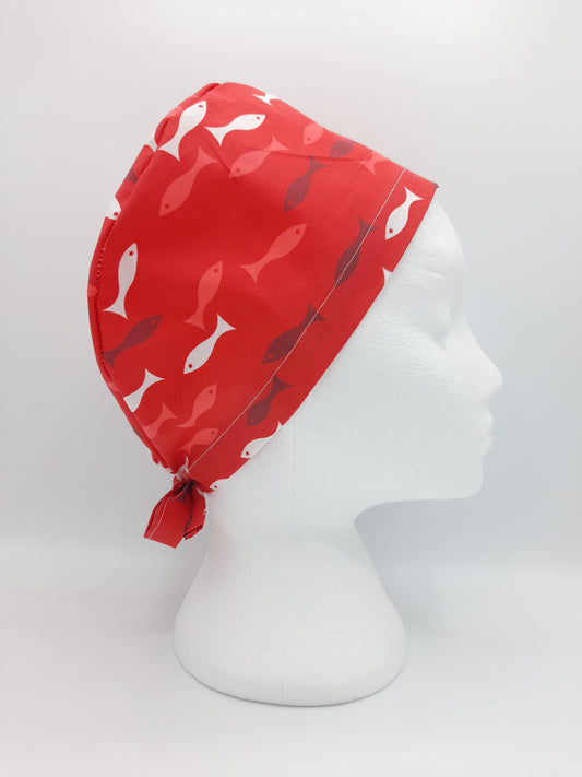 Red Fish Scrub Hat